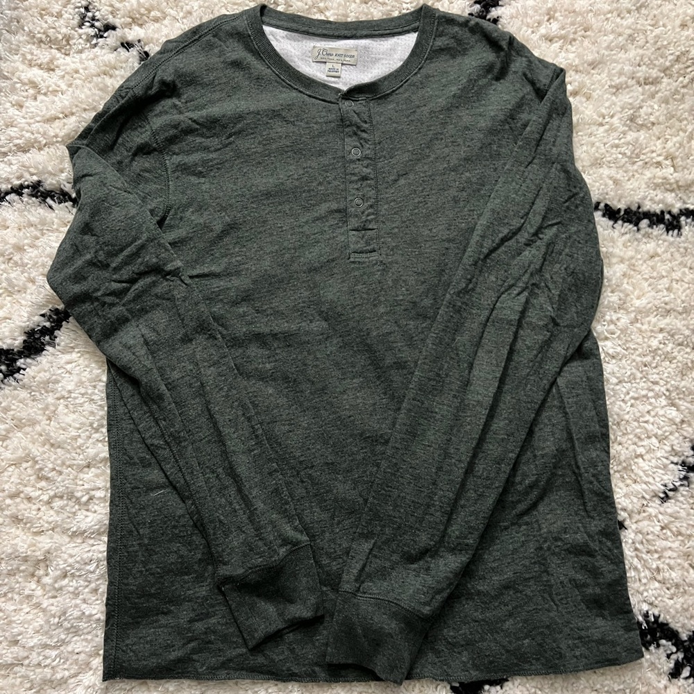 Mens J Crew long sleeve henley. large.